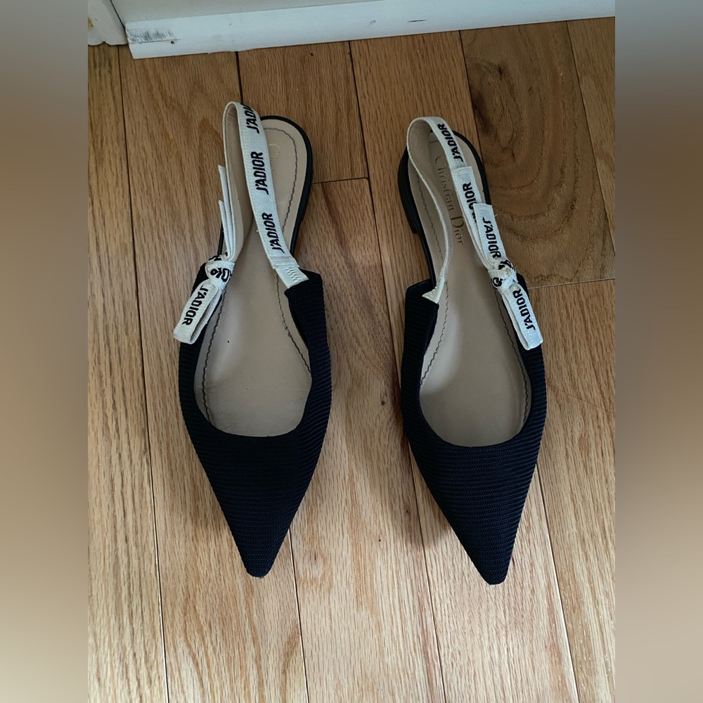 SOLD Black dior slingback ballerina flat